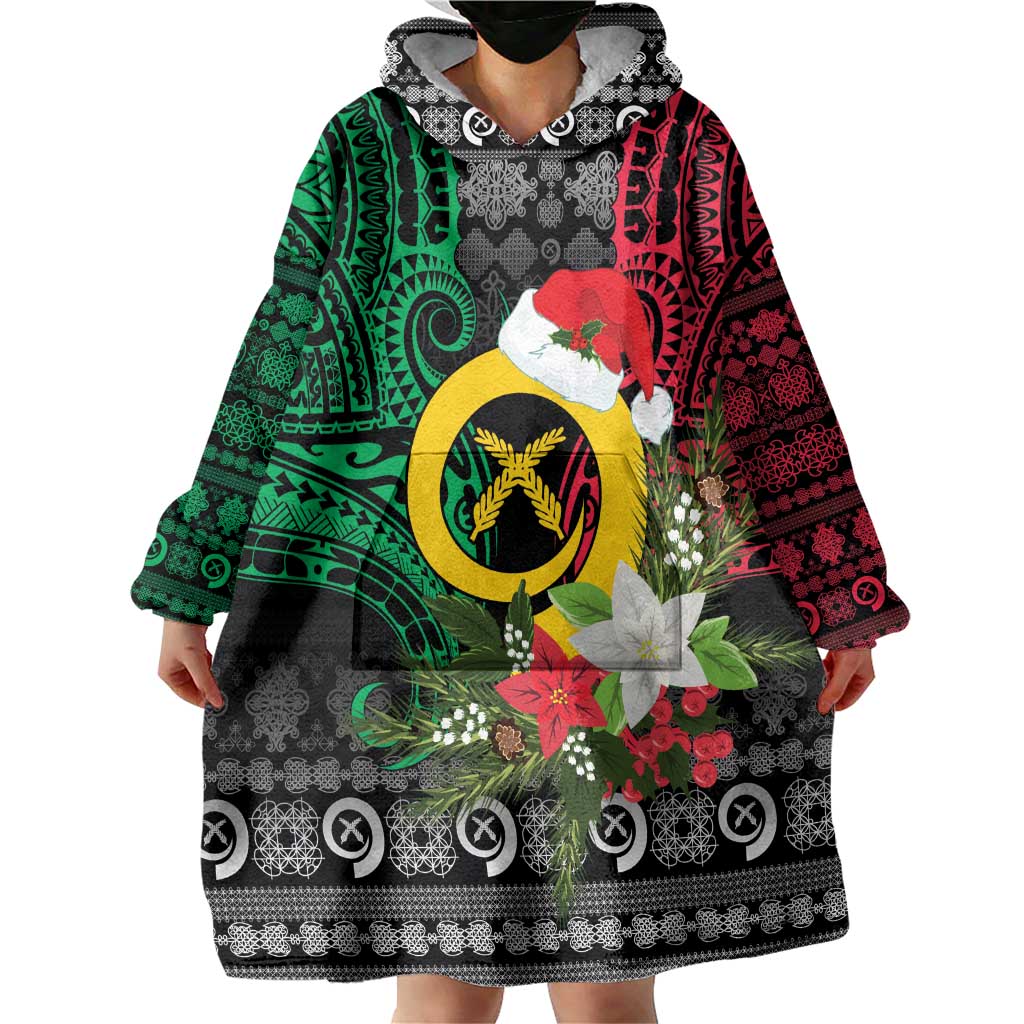 Vanuatu Pig's Tusk Meri Krismas! Wearable Blanket Hoodie Vanuatuan Ancient Art Spirit LT9 - Polynesian Pride