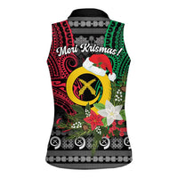 Vanuatu Pig's Tusk Meri Krismas! Women Sleeveless Polo Shirt Vanuatuan Ancient Art Spirit LT9 - Polynesian Pride