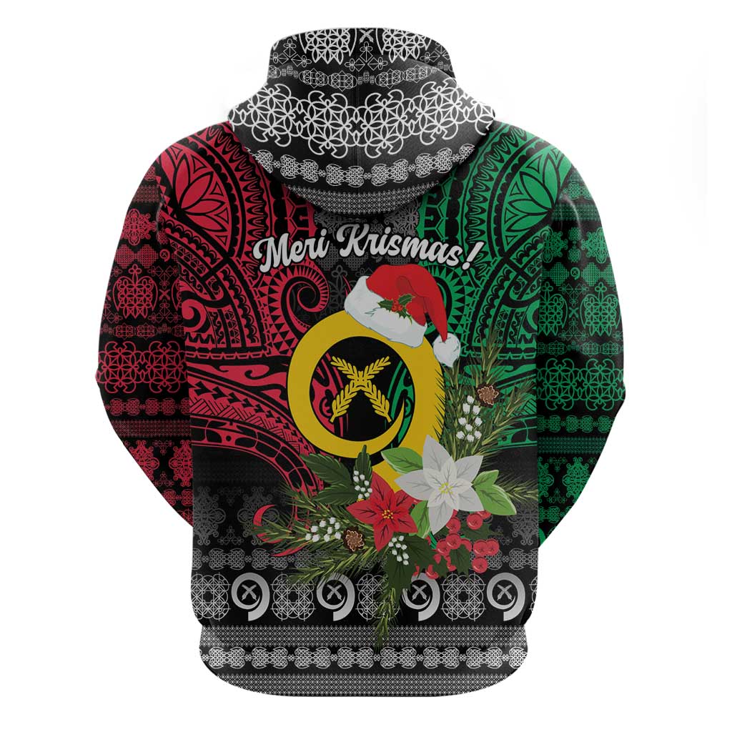 Vanuatu Pig's Tusk Meri Krismas! Zip Hoodie Vanuatuan Ancient Art Spirit LT9 - Polynesian Pride