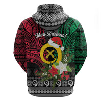 Vanuatu Pig's Tusk Meri Krismas! Zip Hoodie Vanuatuan Ancient Art Spirit LT9 - Polynesian Pride