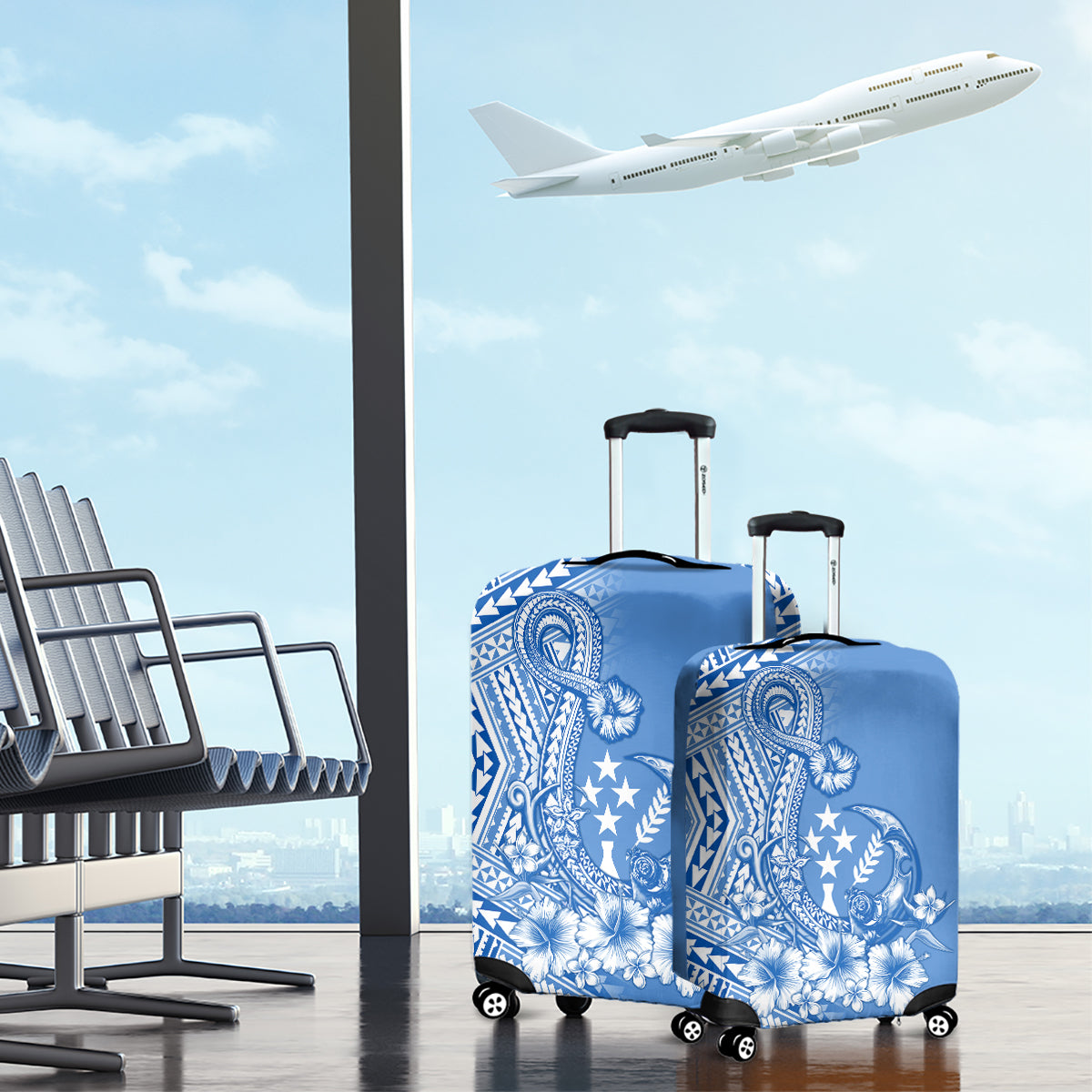 Kosrae Constitution Day Personalised Luggage Cover Kusaie Hook Tattoo Special Polynesian Pattern LT9 - Polynesian Pride