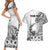 Ia Orana Tahiti Personalised Couples Matching Short Sleeve Bodycon Dress and Hawaiian Shirt French Polynesia Hook Tattoo Special White Color LT9