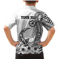 Ia Orana Tahiti Personalised Family Matching Mermaid Dress and Hawaiian Shirt French Polynesia Hook Tattoo Special White Color LT9 - Polynesian Pride