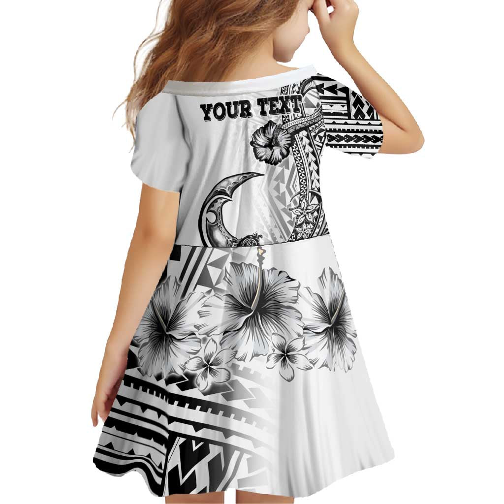 Ia Orana Tahiti Personalised Family Matching Short Sleeve Bodycon Dress and Hawaiian Shirt French Polynesia Hook Tattoo Special White Color LT9 - Polynesian Pride