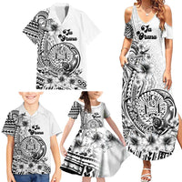 Ia Orana Tahiti Personalised Family Matching Summer Maxi Dress and Hawaiian Shirt French Polynesia Hook Tattoo Special White Color LT9 - Polynesian Pride