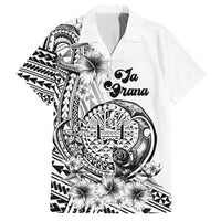 Ia Orana Tahiti Personalised Family Matching Summer Maxi Dress and Hawaiian Shirt French Polynesia Hook Tattoo Special White Color LT9 Dad's Shirt - Short Sleeve White - Polynesian Pride