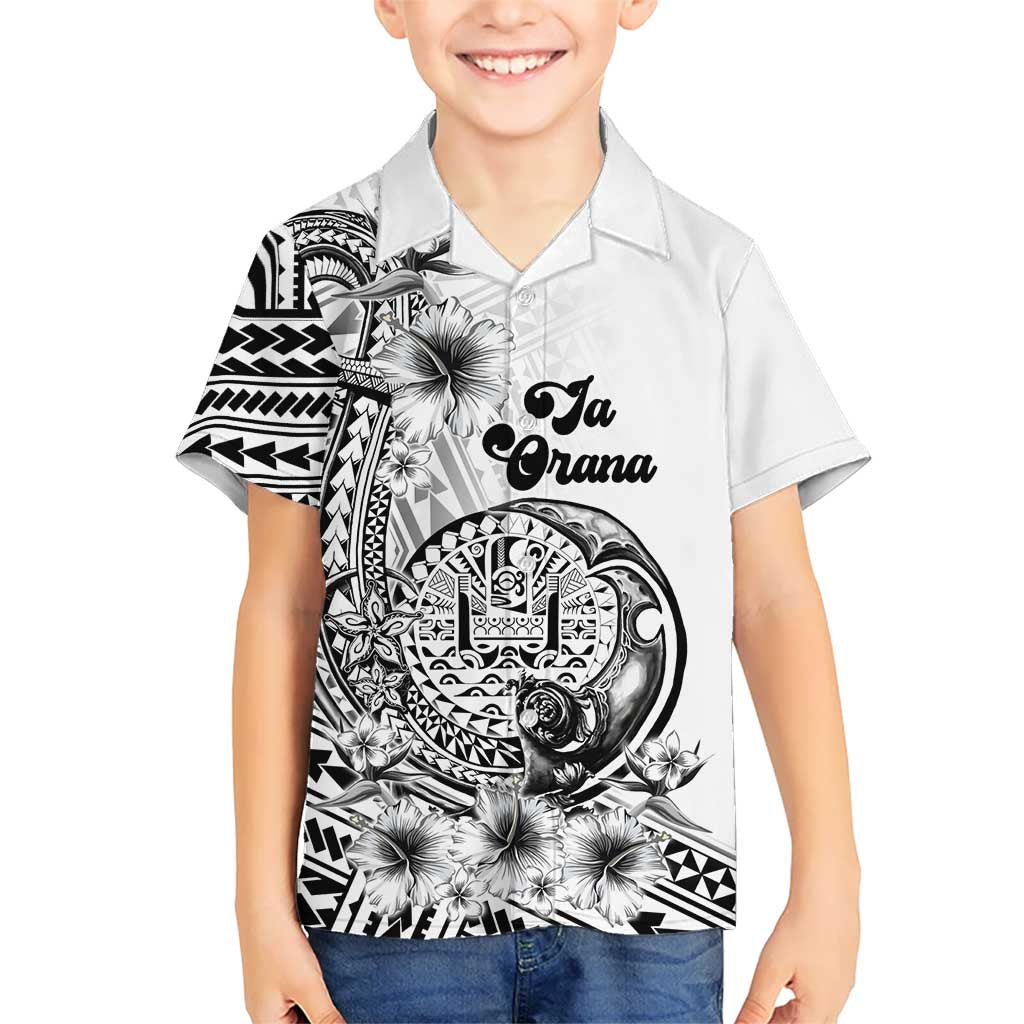 Ia Orana Tahiti Personalised Kid Hawaiian Shirt French Polynesia Hook Tattoo Special White Color LT9 Kid White - Polynesian Pride