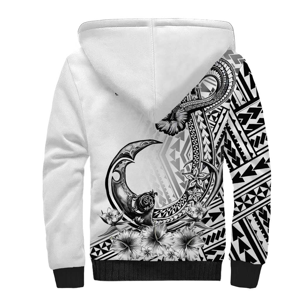 Ia Orana Tahiti Personalised Sherpa Hoodie French Polynesia Hook Tattoo Special White Color LT9 - Polynesian Pride