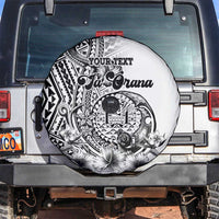 Ia Orana Tahiti Personalised Spare Tire Cover French Polynesia Hook Tattoo Special White Color LT9 White - Polynesian Pride