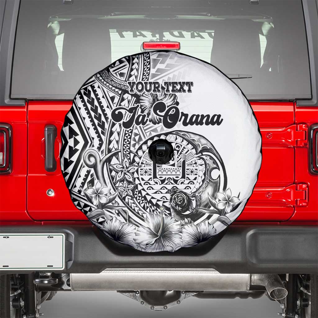 Ia Orana Tahiti Personalised Spare Tire Cover French Polynesia Hook Tattoo Special White Color LT9 - Polynesian Pride