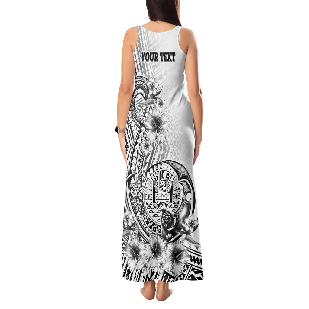Ia Orana Tahiti Personalised Tank Maxi Dress French Polynesia Hook Tattoo Special White Color LT9 - Polynesian Pride
