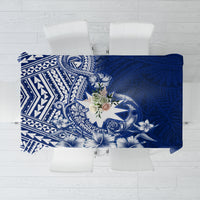 Nauru Independence Personalised Tablecloth Naoero Hook Tattoo Special Polynesian Pattern LT9 Blue - Polynesian Pride