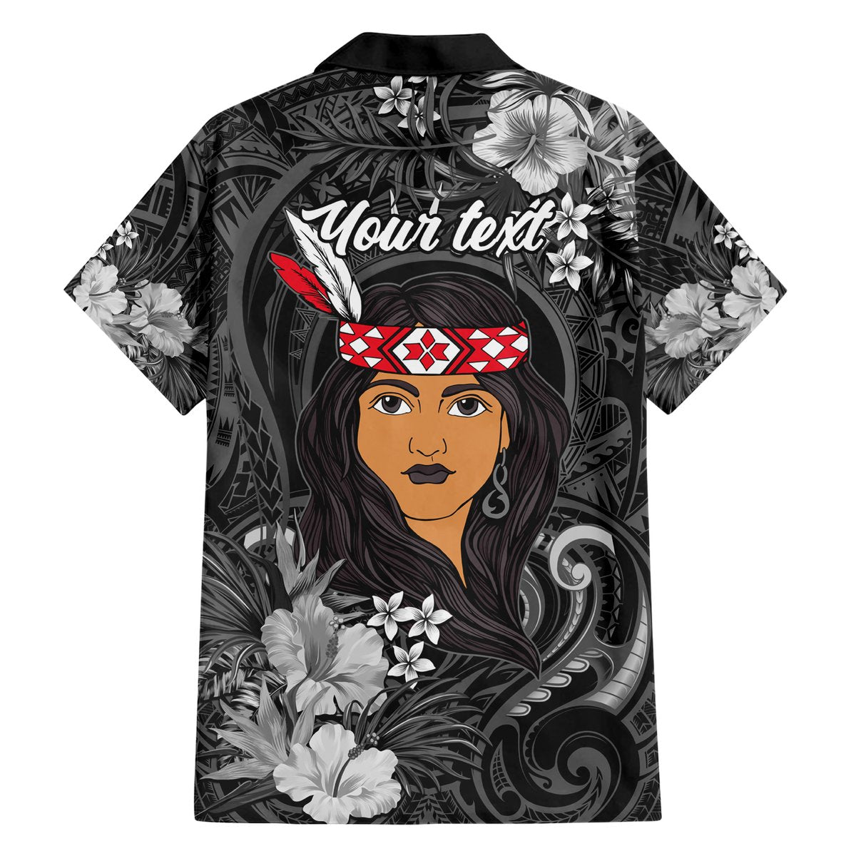 New Zealand Custom Women's Day Hawaiian Shirt Maori Girl Feathers of Hope - Black LT9 - Polynesian Pride