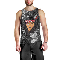 New Zealand Custom Women's Day Men Tank Top Maori Girl Feathers of Hope - Black LT9 - Polynesian Pride