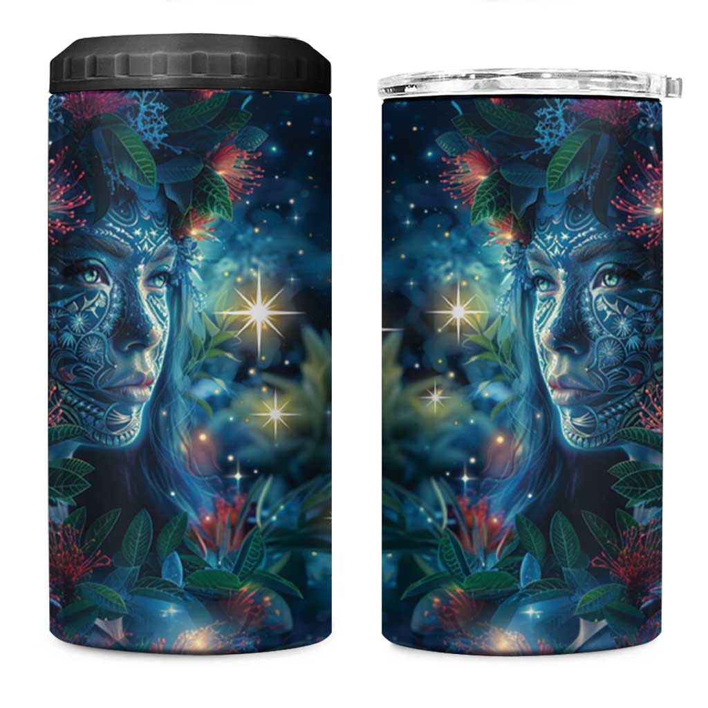 New Zealand Matariki Pohutukawa 4 in 1 Can Cooler Tumbler Te Mauri te Ora LT9 One Size: 16 oz Art - Polynesian Pride