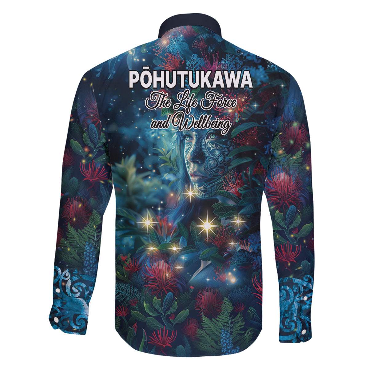 New Zealand Matariki Pohutukawa Family Matching Long Sleeve Bodycon Dress and Hawaiian Shirt Te Mauri te Ora LT9 - Polynesian Pride