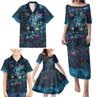 New Zealand Matariki Pohutukawa Family Matching Puletasi and Hawaiian Shirt Te Mauri te Ora LT9 - Polynesian Pride
