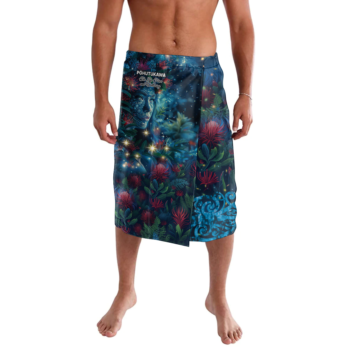 New Zealand Matariki Pohutukawa Lavalava Te Mauri te Ora LT9 Art - Polynesian Pride