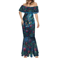 New Zealand Matariki Pohutukawa Mermaid Dress Te Mauri te Ora LT9 - Polynesian Pride