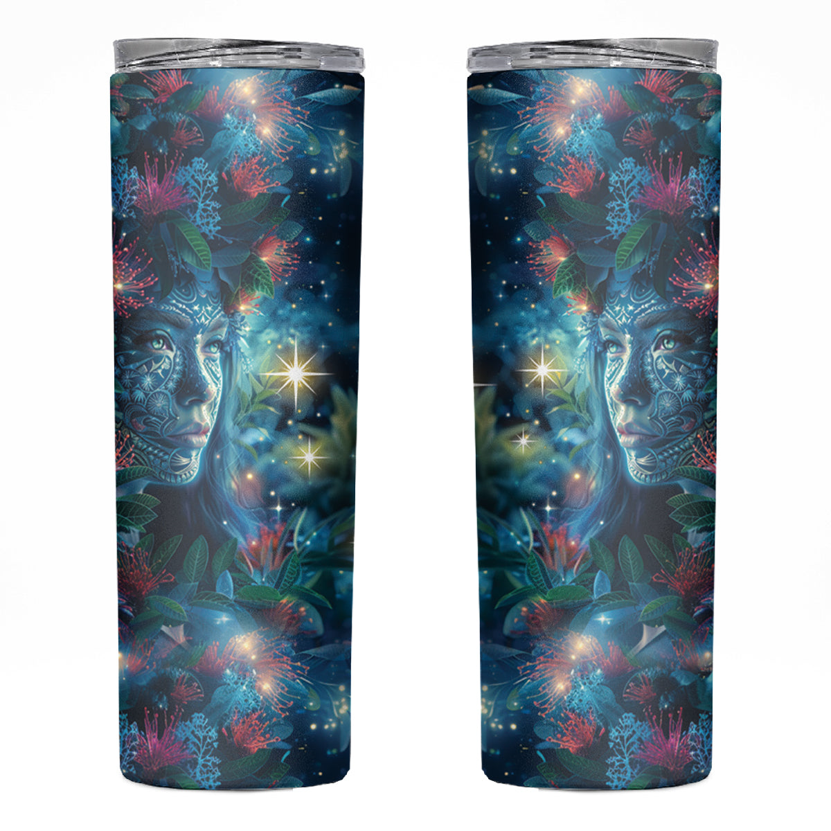 New Zealand Matariki Pohutukawa Skinny Tumbler Te Mauri te Ora LT9 Art - Polynesian Pride