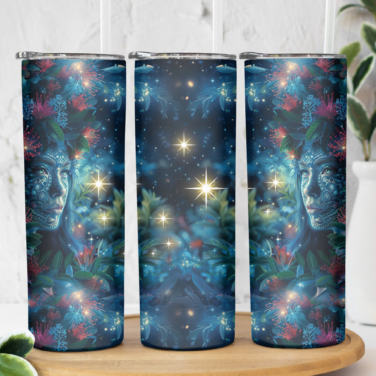 New Zealand Matariki Pohutukawa Skinny Tumbler Te Mauri te Ora LT9 - Polynesian Pride