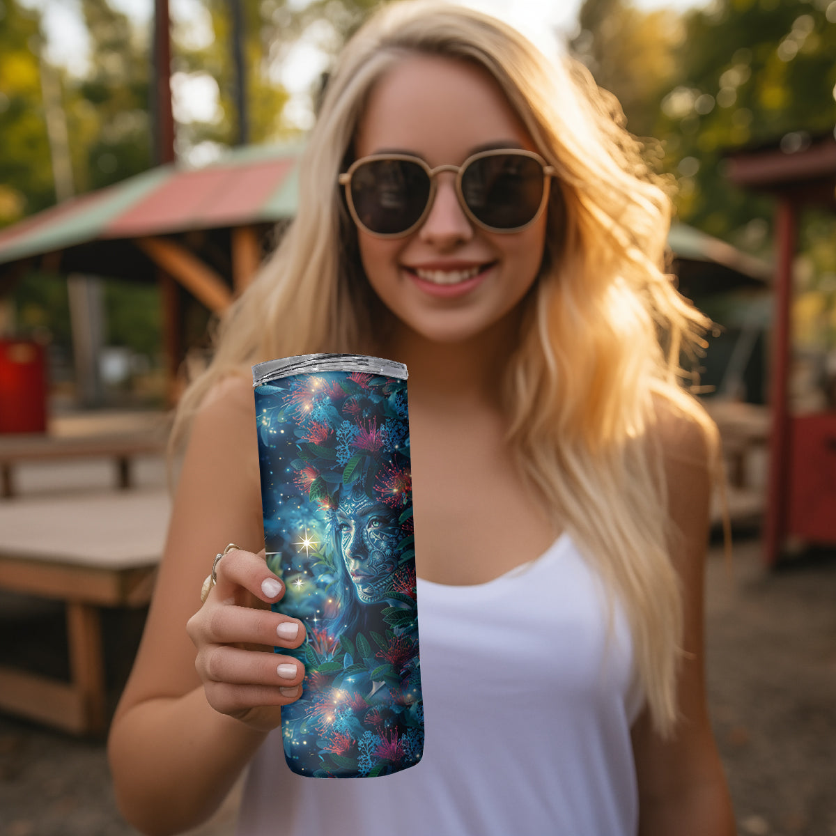 New Zealand Matariki Pohutukawa Skinny Tumbler Te Mauri te Ora LT9 - Polynesian Pride