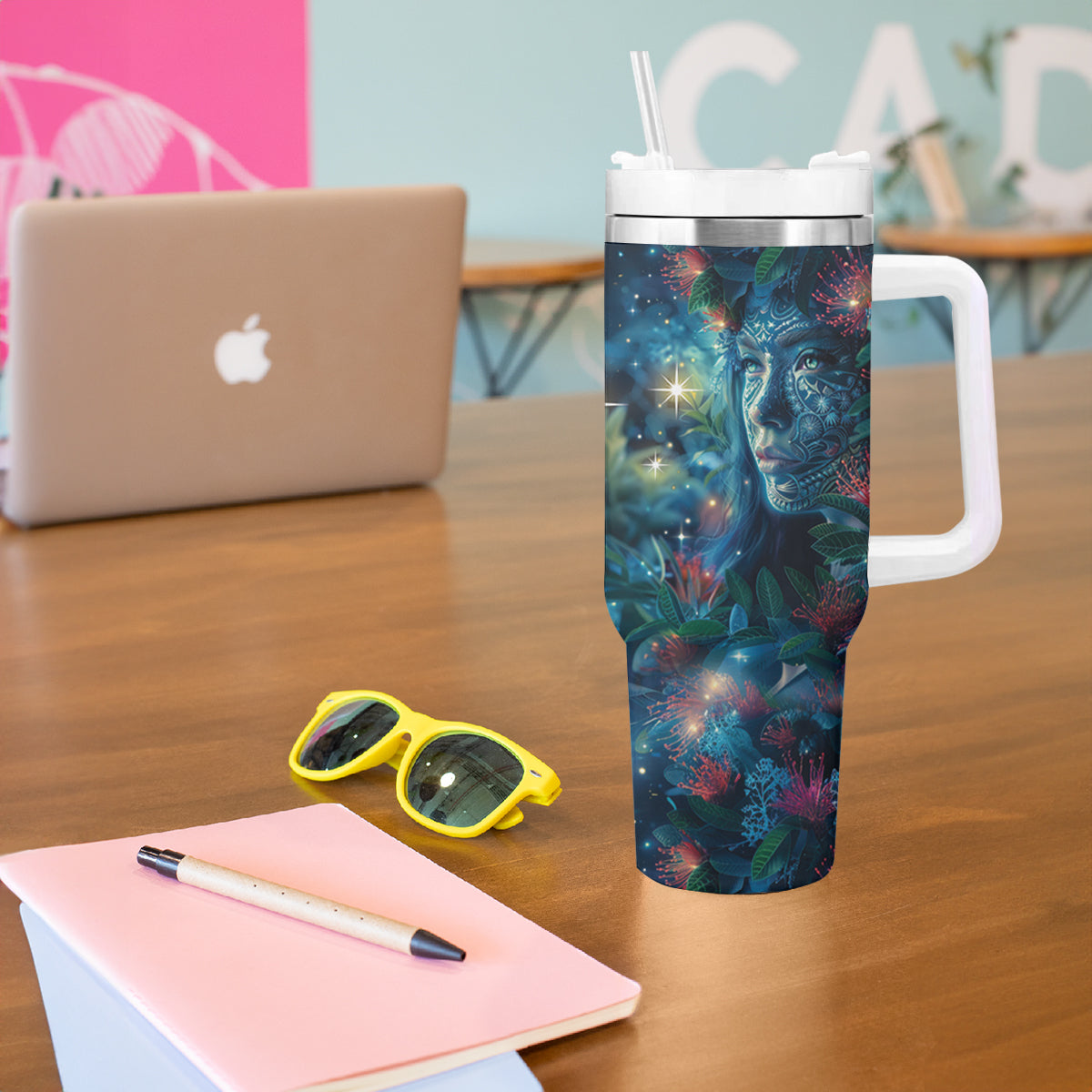 New Zealand Matariki Pohutukawa Tumbler With Handle Te Mauri te Ora