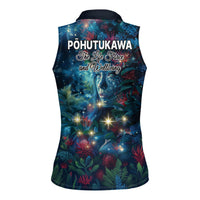 New Zealand Matariki Pohutukawa Women Sleeveless Polo Shirt Te Mauri te Ora LT9 - Polynesian Pride