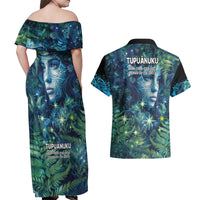 New Zealand Matariki Tupuanuku Couples Matching Off Shoulder Maxi Dress and Hawaiian Shirt Te W o te Hauhake LT9 - Polynesian Pride