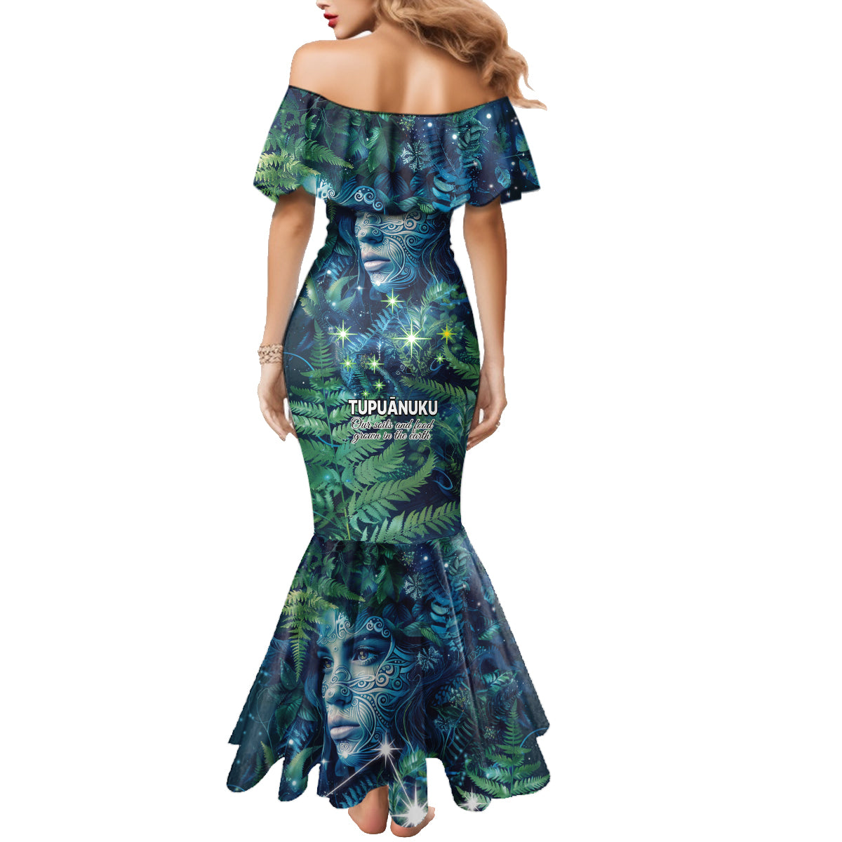 New Zealand Matariki Tupuanuku Family Matching Mermaid Dress and Hawaiian Shirt Te W o te Hauhake LT9 - Polynesian Pride