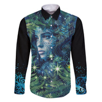 New Zealand Matariki Tupuanuku Family Matching Off Shoulder Maxi Dress and Hawaiian Shirt Te W o te Hauhake LT9 Dad's Shirt - Long Sleeve Art - Polynesian Pride