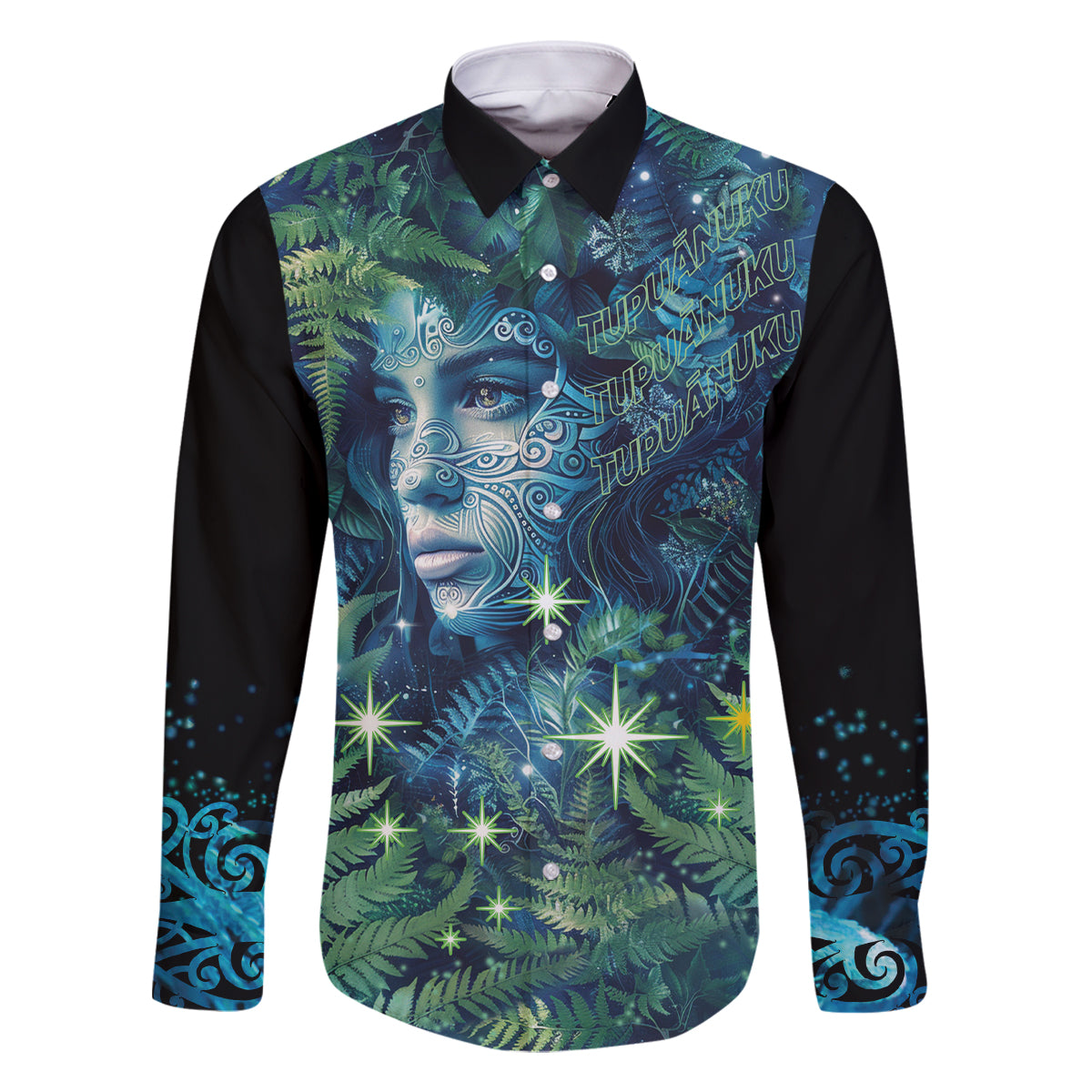 New Zealand Matariki Tupuanuku Family Matching Off Shoulder Short Dress and Hawaiian Shirt Te W o te Hauhake LT9 Dad's Shirt - Long Sleeve Art - Polynesian Pride