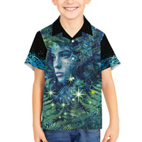 New Zealand Matariki Tupuanuku Family Matching Off Shoulder Short Dress and Hawaiian Shirt Te W o te Hauhake LT9 Son's Shirt Art - Polynesian Pride