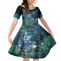 New Zealand Matariki Tupuanuku Family Matching Puletasi and Hawaiian Shirt Te W o te Hauhake LT9 Daughter's Dress Art - Polynesian Pride