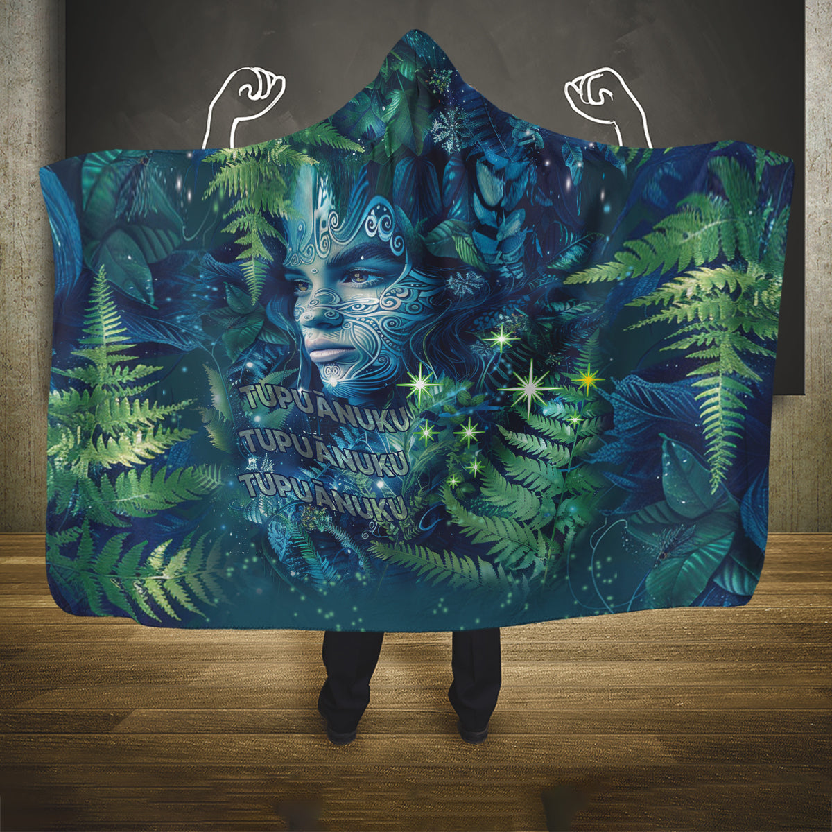 New Zealand Matariki Tupuanuku Hooded Blanket Te W o te Hauhake LT9 One Size Art - Polynesian Pride