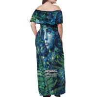 New Zealand Matariki Tupuanuku Off Shoulder Maxi Dress Te W o te Hauhake LT9 - Polynesian Pride