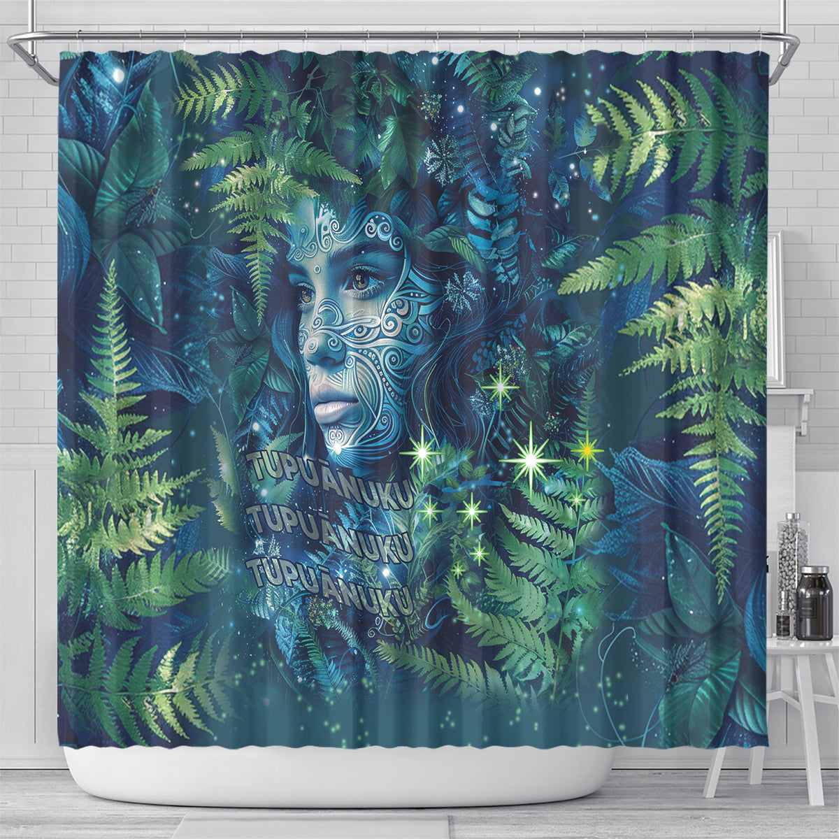New Zealand Matariki Tupuanuku Shower Curtain Te W o te Hauhake LT9 - Polynesian Pride