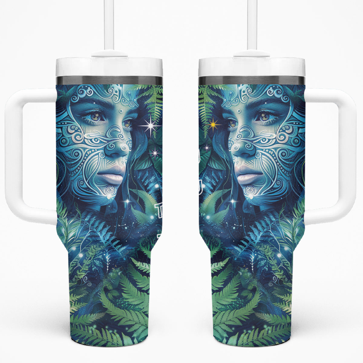 New Zealand Matariki Tupuanuku Tumbler With Handle Te W o te Hauhake LT9 One Size: 40 oz Art - Polynesian Pride