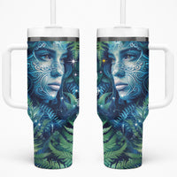 New Zealand Matariki Tupuanuku Tumbler With Handle Te W o te Hauhake LT9 One Size: 40 oz Art - Polynesian Pride