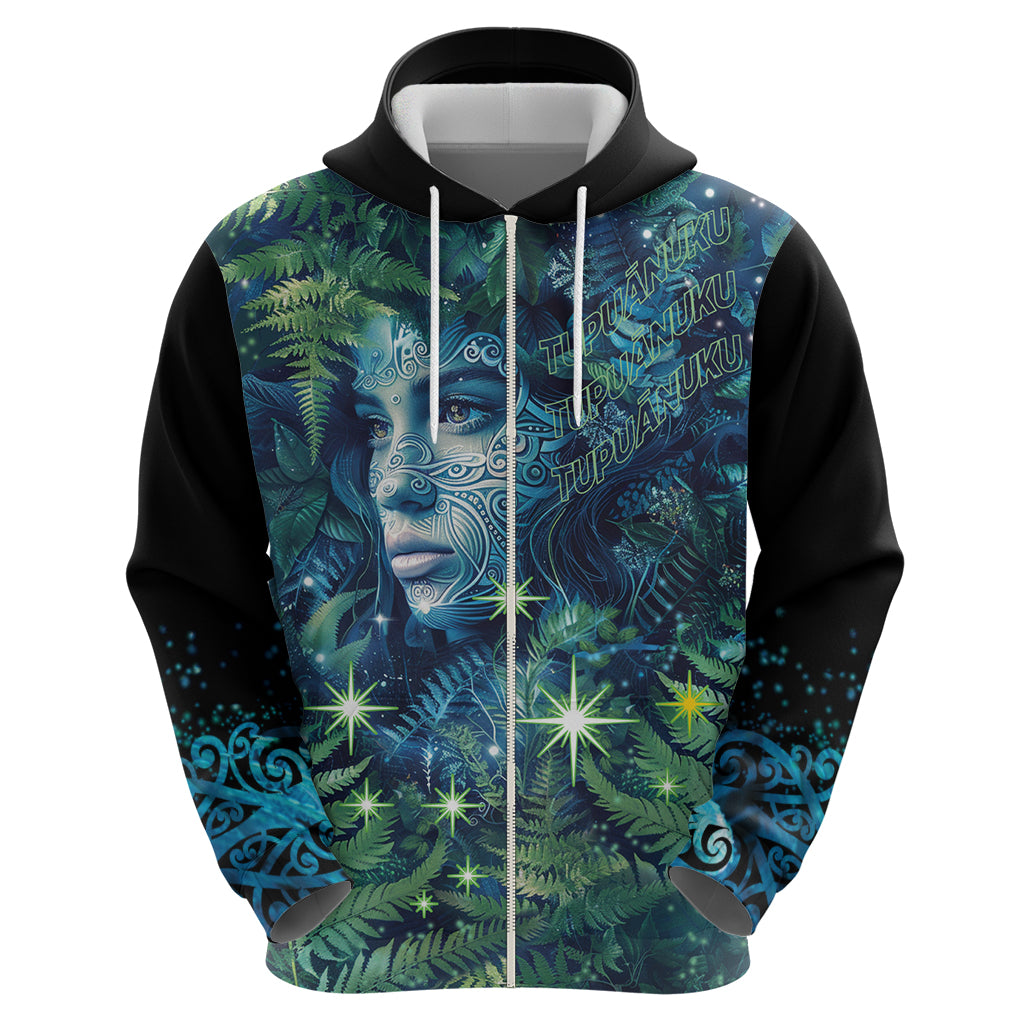 New Zealand Matariki Tupuanuku Zip Hoodie Te W o te Hauhake LT9 - Polynesian Pride
