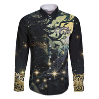 New Zealand Matariki Tupuarangi Family Matching Long Sleeve Bodycon Dress and Hawaiian Shirt Ng Kai o te Rangi LT9 Dad's Shirt - Long Sleeve Art - Polynesian Pride
