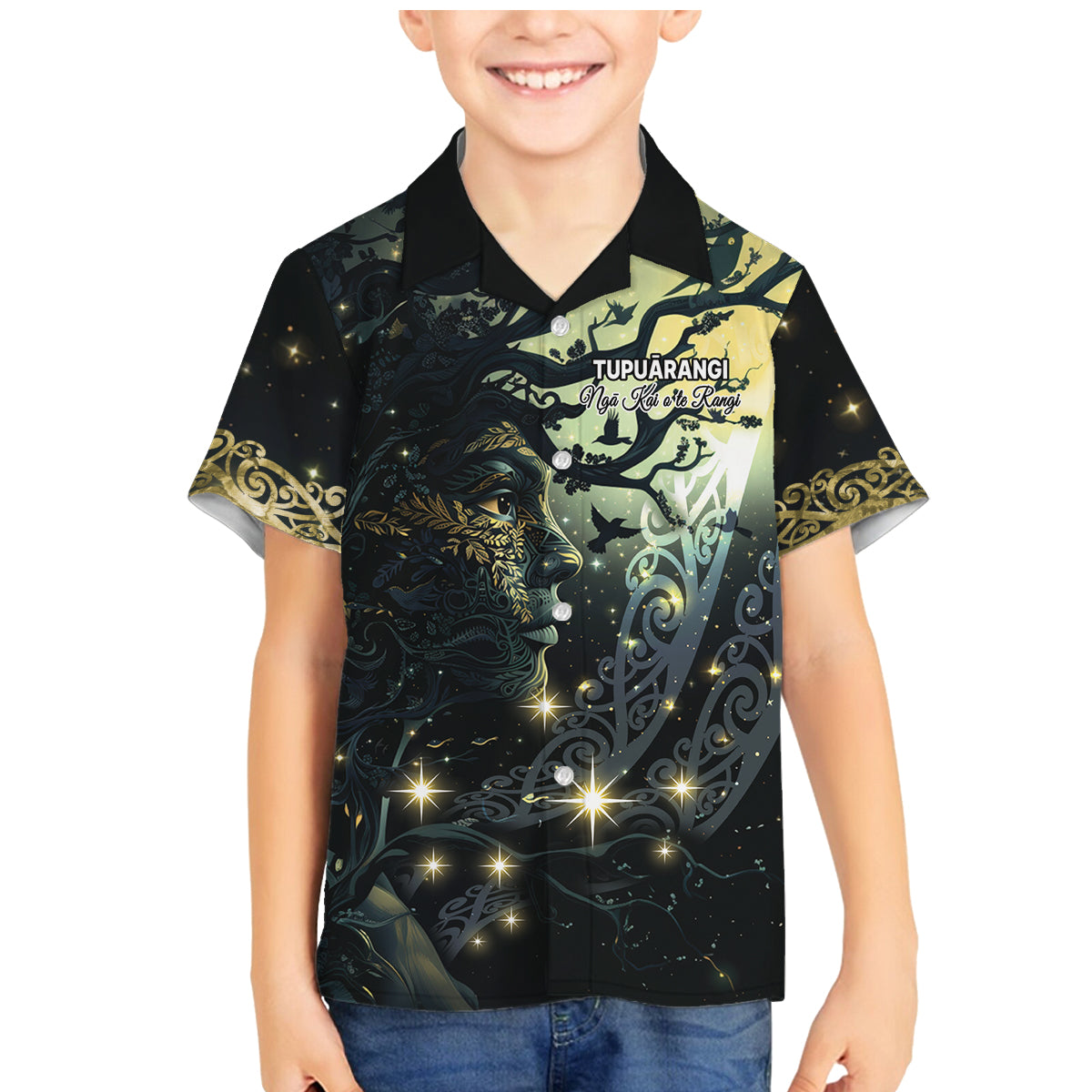 New Zealand Matariki Tupuarangi Family Matching Mermaid Dress and Hawaiian Shirt Ng Kai o te Rangi LT9 Son's Shirt Art - Polynesian Pride