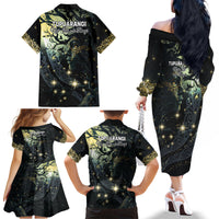 New Zealand Matariki Tupuarangi Family Matching Off The Shoulder Long Sleeve Dress and Hawaiian Shirt Ng Kai o te Rangi LT9 - Polynesian Pride