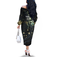 New Zealand Matariki Tupuarangi Family Matching Off The Shoulder Long Sleeve Dress and Hawaiian Shirt Ng Kai o te Rangi LT9 - Polynesian Pride
