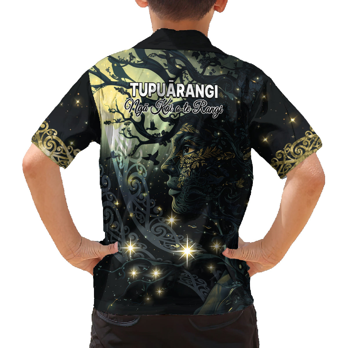 New Zealand Matariki Tupuarangi Family Matching Off Shoulder Short Dress and Hawaiian Shirt Ng Kai o te Rangi LT9 - Polynesian Pride