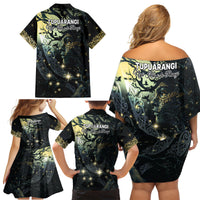 New Zealand Matariki Tupuarangi Family Matching Off Shoulder Short Dress and Hawaiian Shirt Ng Kai o te Rangi LT9 - Polynesian Pride