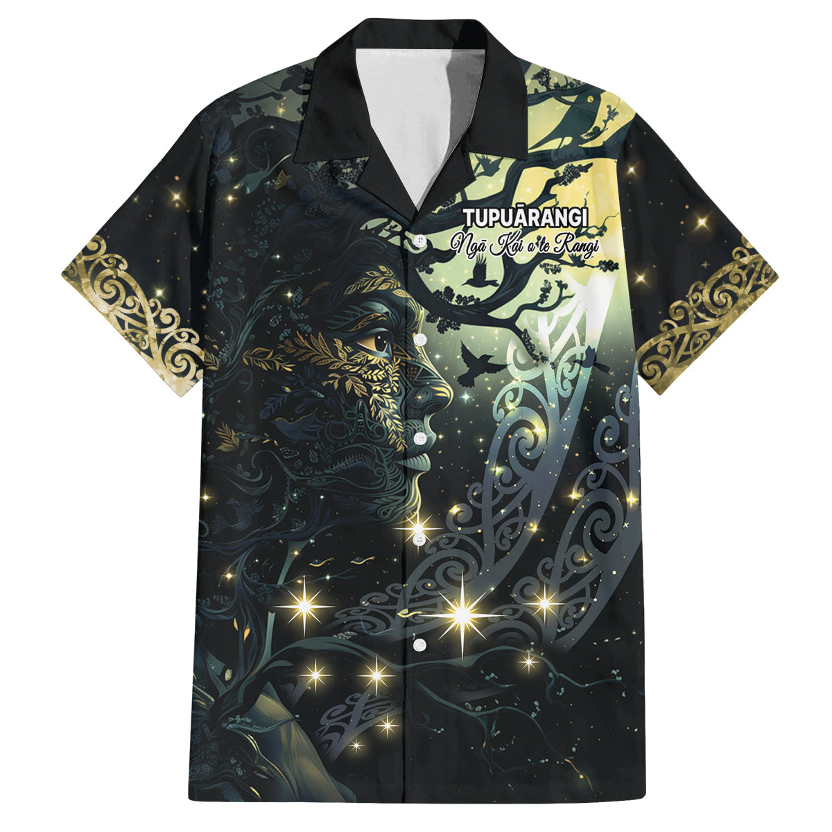New Zealand Matariki Tupuarangi Family Matching Off Shoulder Short Dress and Hawaiian Shirt Ng Kai o te Rangi LT9 Dad's Shirt - Short Sleeve Art - Polynesian Pride