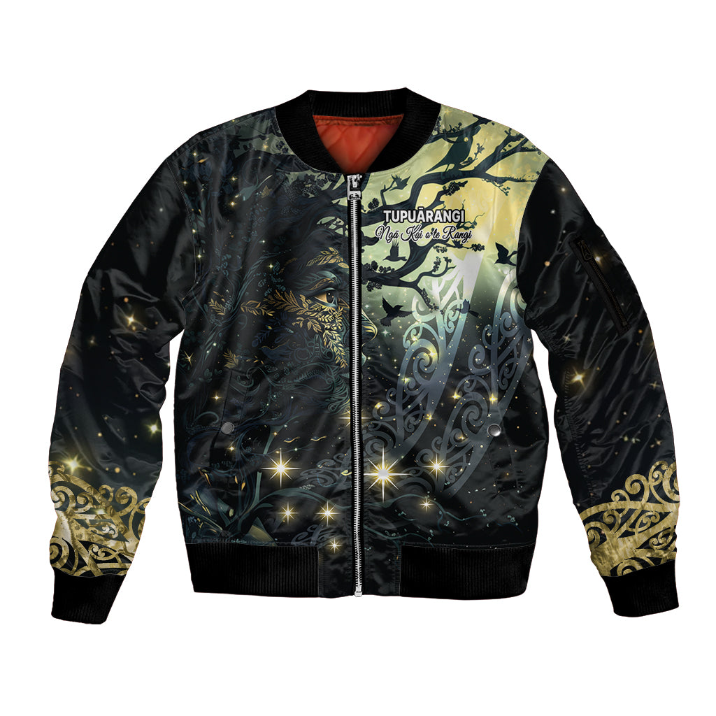 New Zealand Matariki Tupuarangi Sleeve Zip Bomber Jacket Ng Kai o te Rangi LT9 Unisex Art - Polynesian Pride