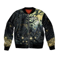 New Zealand Matariki Tupuarangi Sleeve Zip Bomber Jacket Ng Kai o te Rangi LT9 Unisex Art - Polynesian Pride