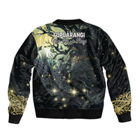 New Zealand Matariki Tupuarangi Sleeve Zip Bomber Jacket Ng Kai o te Rangi LT9 - Polynesian Pride